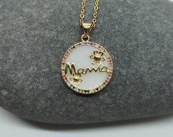 DIY Breastmilk/Keepsake Mama Pendant Necklace with cubic zirconia, gold plated with chain- DIY Resin Kit