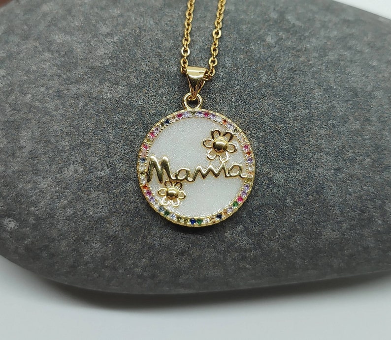 DIY Breastmilk/Keepsake Mama Pendant Necklace with cubic zirconia, gold plated with chain- DIY Resin Kit 