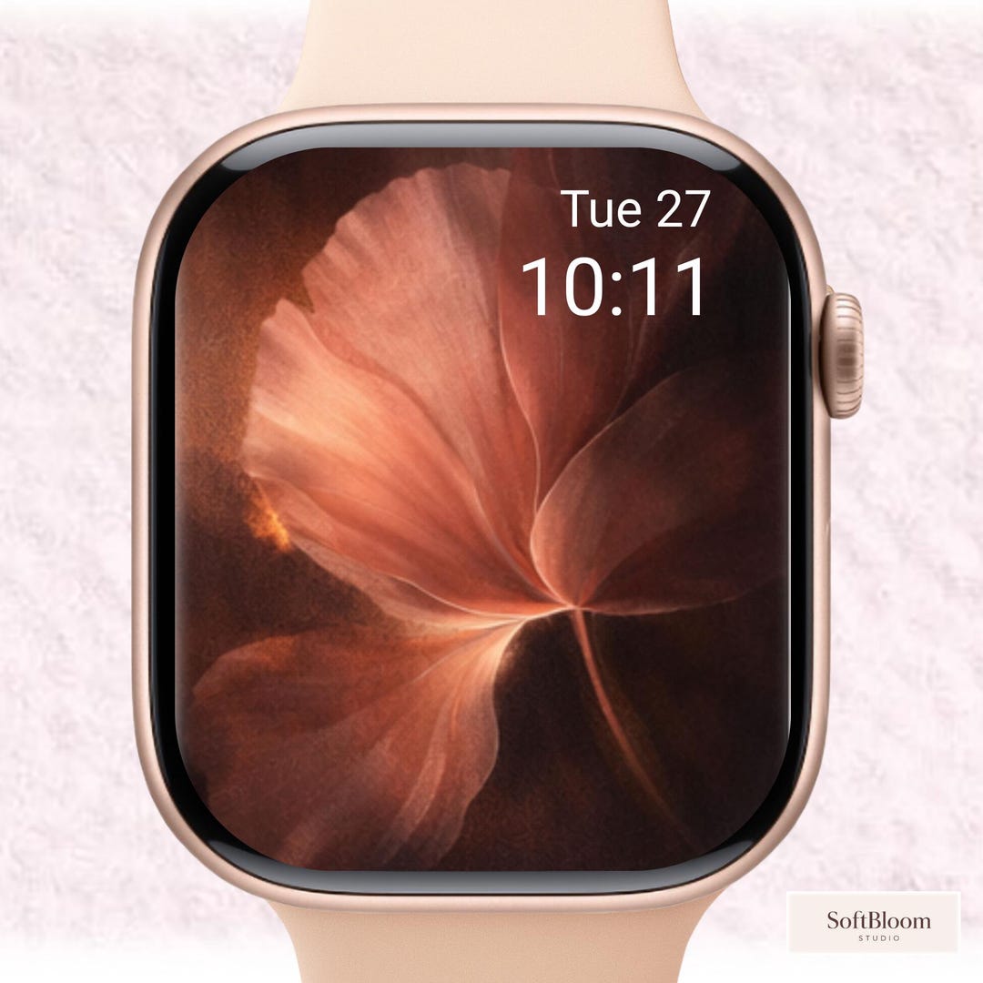 Dark Luxury Apple Watch Wallpaper | Blush Fine Art Minimal Watch Face