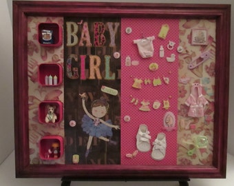 Handmade Framed Baby Collage Wall Art on Canvass