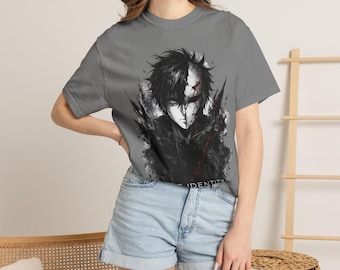 Lost Identity Anime Shirt, Dark Anime Streetwear Tee, Oversized Manga Graphic T Shirt, Cyberpunk Y2K Washed Tee, Gothic Anime Clothing