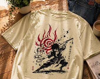 Japanese Anime T-Shirt | Vintage Manga Graphic Tee | Ukiyo-e Samurai Harajuku Streetwear | Oversized Unisex Top | Anime Fan Gift for Him