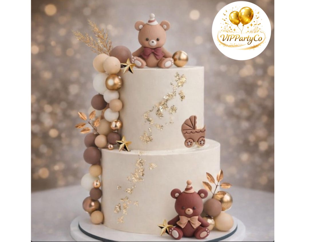 Baby Shower Teddy Bear Cake Topper Balloon Theme Party Decoration - Etsy