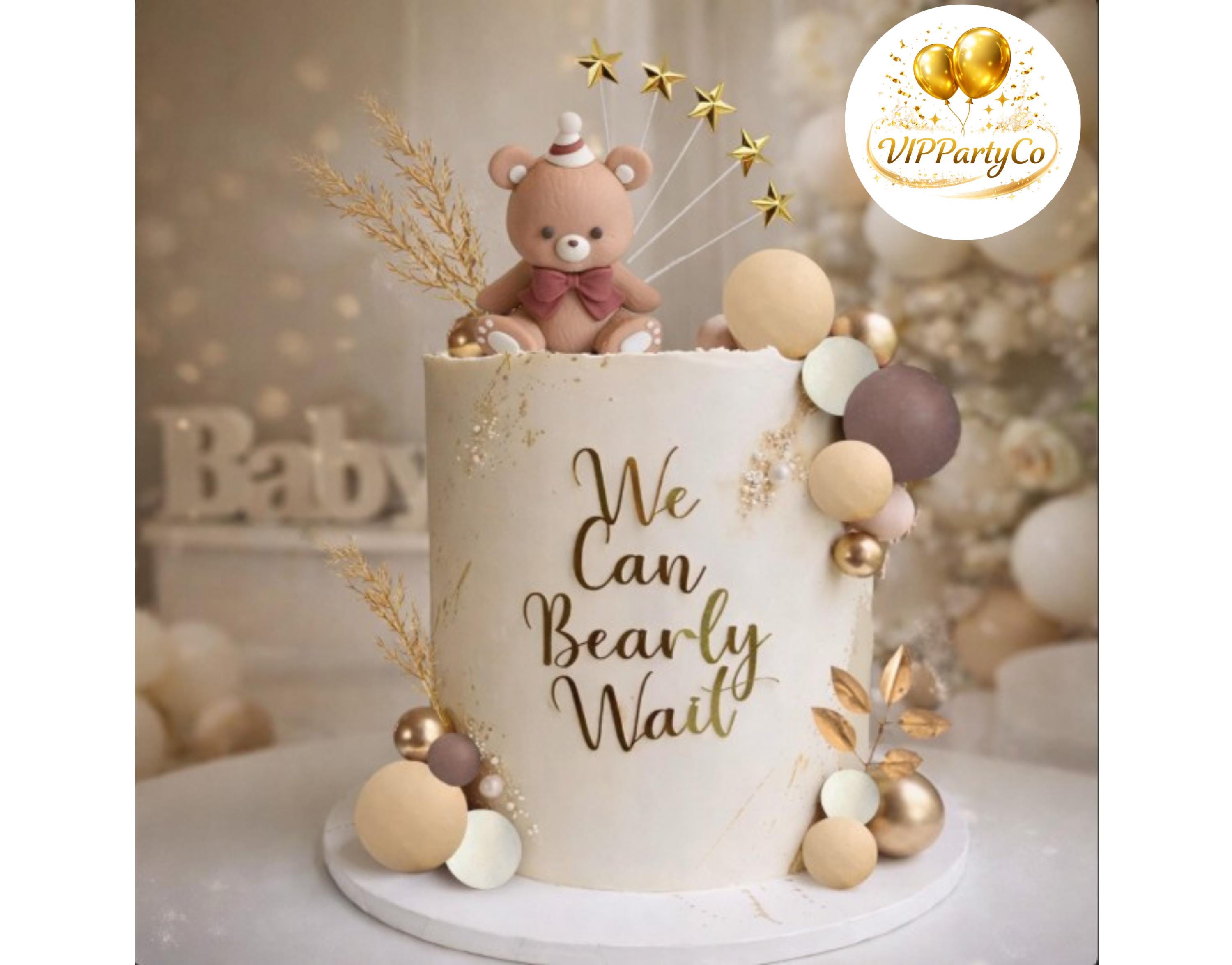 Baby Shower Teddy Bear Cake Topper Balloon Theme Party Decoration - Etsy