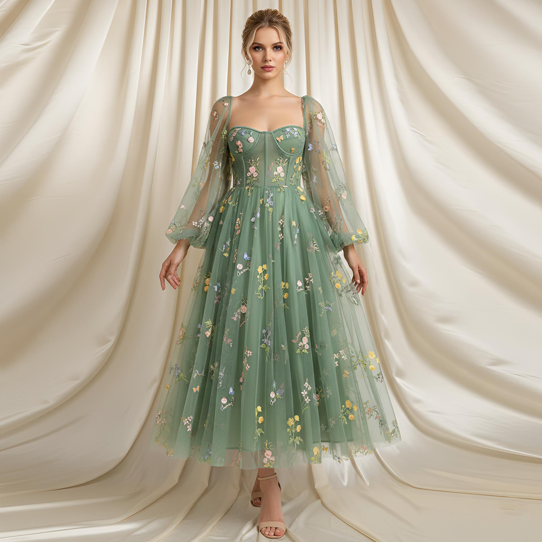 MEDI EMBROIDERY TULLE LACE DRESS 【公式通販】
