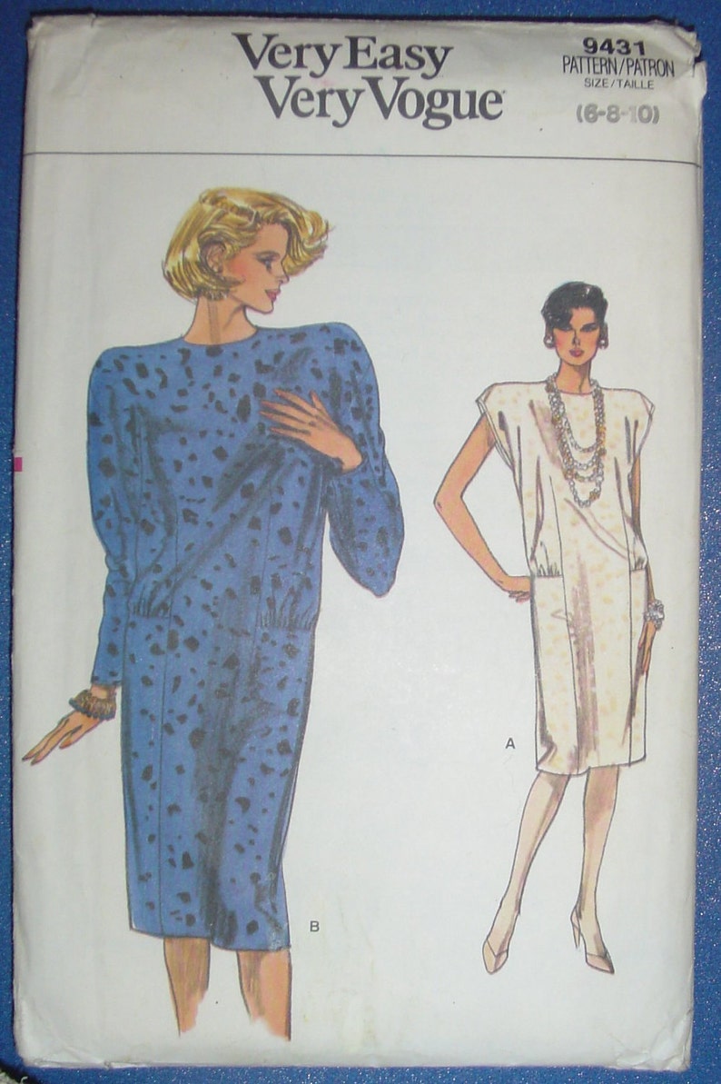 VERY EASY VOGUE 9431 / Vintage 1980s / Misses' Dress / Sizes 6 8 10 image 1