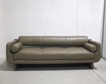 Vladimir Kagan "Matinee" Sofa Daybed for American Leather, Mink Leather, Postmodern Modern Design