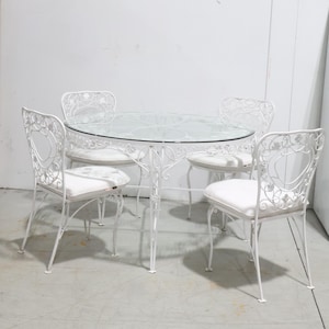 ガラストップのクラシックテーブル Vintage wrought iron glass top table - Etsy 日本