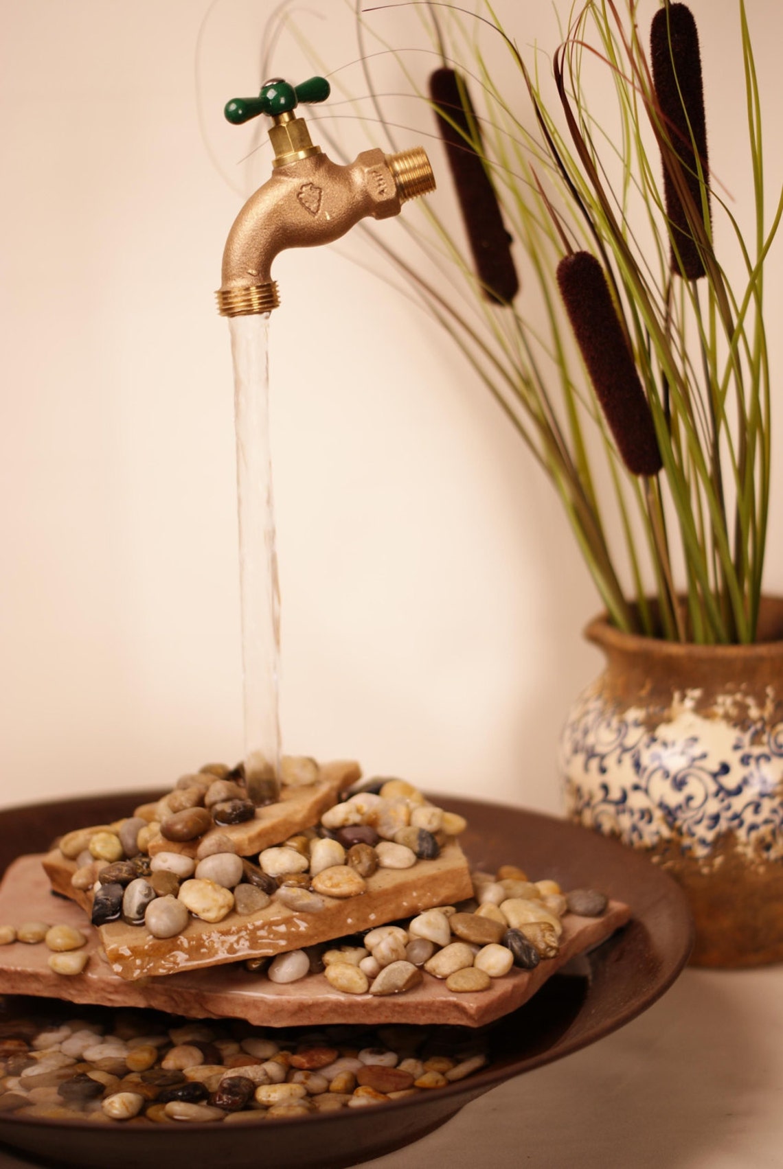 Tabletop Gold Mining Themed Water Fountain with Floating Etsy