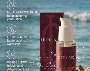Organic Hyaluronic Acid Face Gel, Oil-Free Moisturizer, Vegan Skincare for Blemish Prone Skin