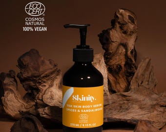 Gewürze, Sandelholz Körperserum, Veganes Jojoba- & Hagebuttenöl, natürliche Körperpflege