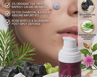 Organic Blemish Spot Care, Salicylic Acid Face Serum, Tea Tree Oil Clarifying Skincare