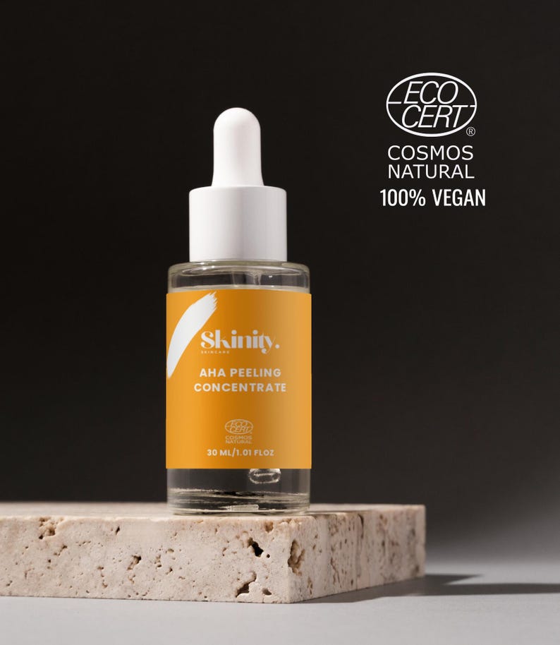 10% Milchsäure Gesichtsserum, veganes AHA Peeling für strahlende Haut, hellt dunkle Flecken mit Hyaluronsäure auf Bild 1