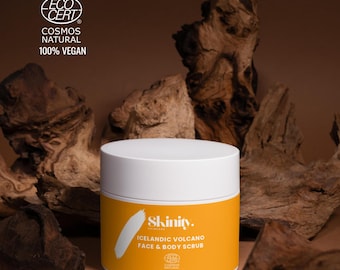 Organic Icelandic Volcano Scrub, Face and Body Exfoliator, Vegan Cloudberry Skincare