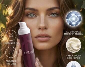 Organic Collagen Night Cream, Marine Plankton Shea Butter Moisturizer, Vegan Anti-Aging Skincare