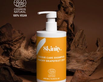 Peachy Grapefruit Color Care Shampoo, Organic Aloe Vegan Hair Wash, Natural Cleanser for Color-Treated Hair
