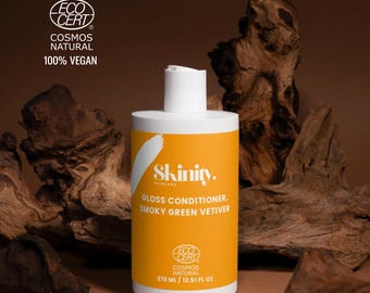 Smoky Vetiver Gloss Conditioner, Organic Vegan Hair Shine, Natural Smoothing Rinse