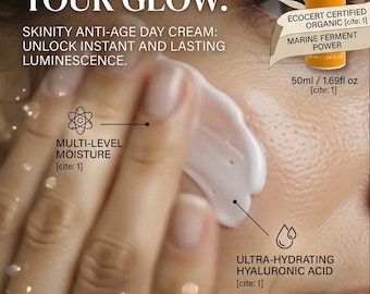Moisturizing Hyaluronic Acid Face Cream, Vegan Anti-Aging Day Cream, Organic Berry Antioxidant Skincare