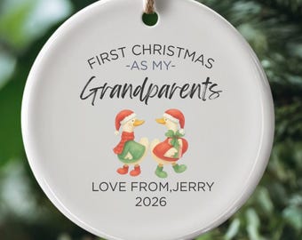 Custom Baby First Christmas Grandma and Grandpa Christmas Gift From 1st Christmas As My Grandparents Gift From Newborn Grandparents Ornament