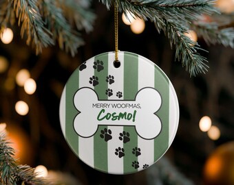 Nome dell'ornamento personalizzato per animali domestici - Ornamento personalizzato Ornamento natalizio per cani Ornamento personalizzato per cani Cane personalizzato