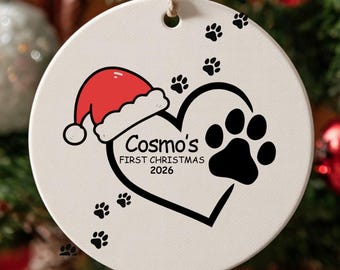 Decorazione natalizia personalizzata per cani 2026, ornamento personalizzato per animali domestici con nome, regalo per amanti dei cani, regalo per mamme di cani, ricordo per la perdita di un animale domestico