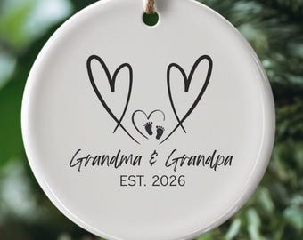 Custom Baby First Christmas Grandma and Grandpa Christmas Gift From 1st Christmas As My Grandparents Gift From Newborn Grandparents Ornament