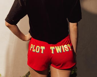 Plot Twist Mesh Shorts, Bookish Activewear, Reader Pride, Gift for Book Lovers, Bookish Merch