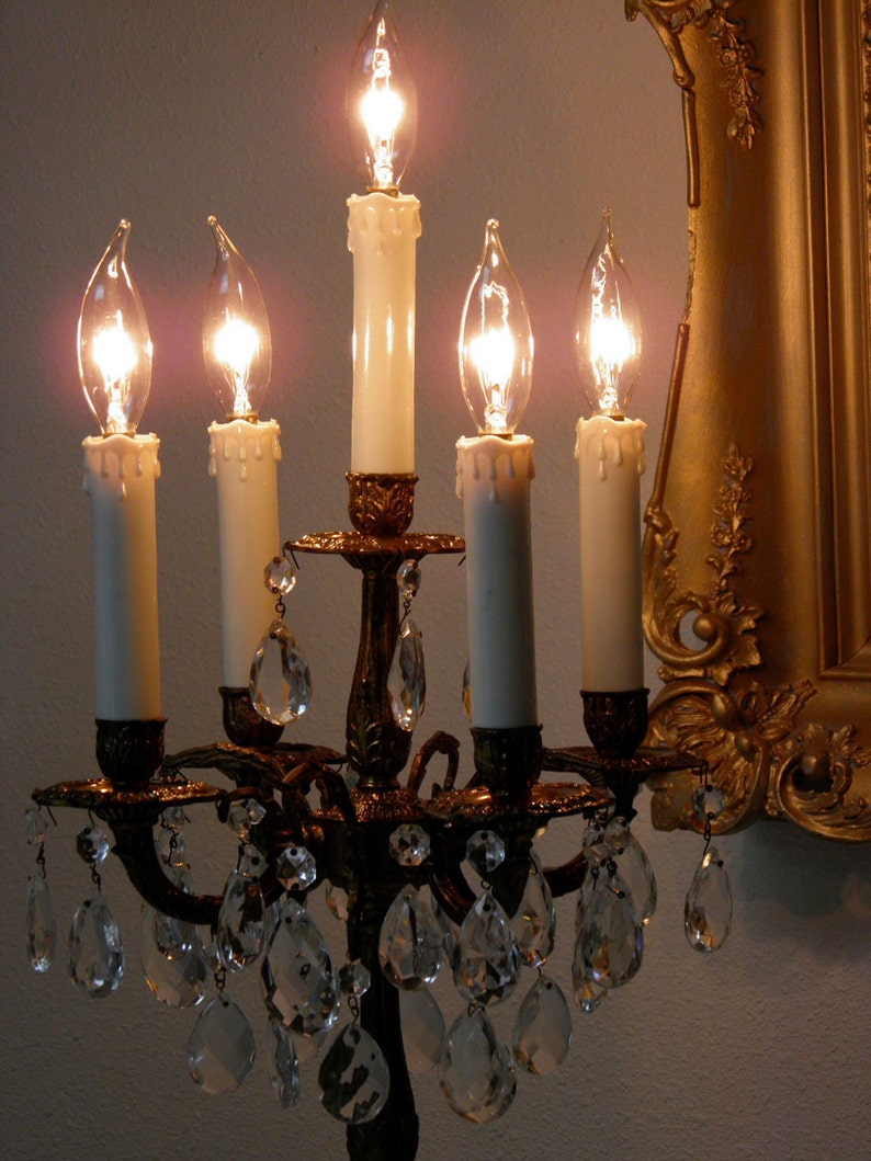 Table Chandelier Electric Candelabra Antique Candelabra Etsy
