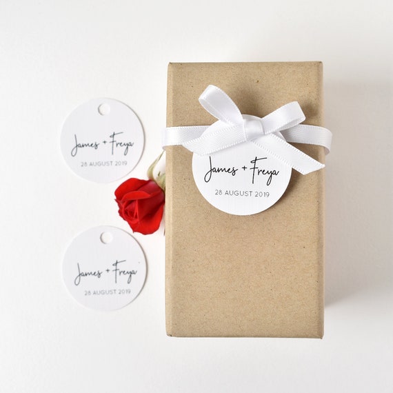 personalised wedding bomboniere tags
