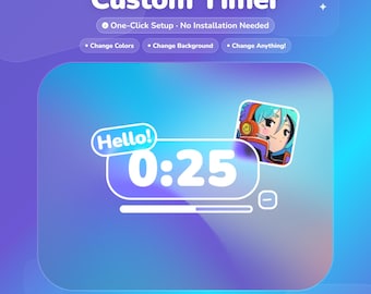 Animated Stream Countdown Widget for OBS • Custom Timer Overlay with Fluid Gradient Background • Glassmorphism Design