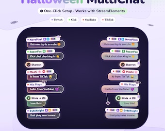 MultiStream Chat Widget (Hulu Halloween Theme) • Twitch Kick YouTube TikTok MultiChat Overlay • Customizable ChatBox for OBS StreamElemenets