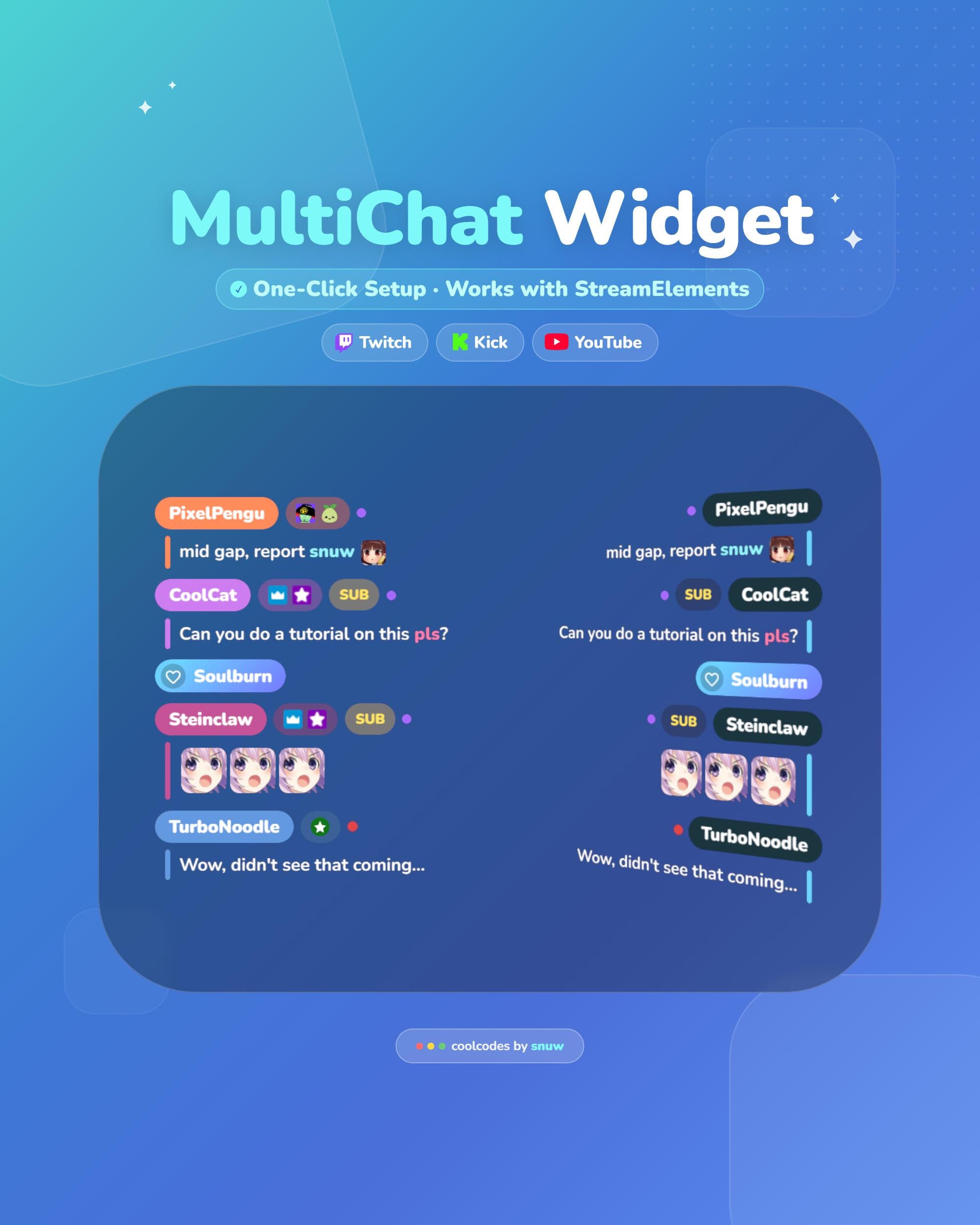 Multichat Multistream Chat Widget Twitch Kick Youtube Multichat Overlay ...