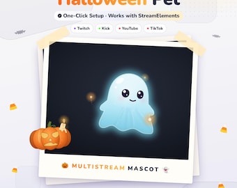 MultiStream Pet and Goal Widget • Halloween Stream Overlay • Reacts to Alerts and Events • Twitch Kick YouTube TikTok