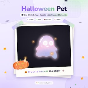 MultiStream Pet and Goal Widget • Halloween Stream Overlay • Reacts to Alerts and Events • Twitch Kick YouTube TikTok