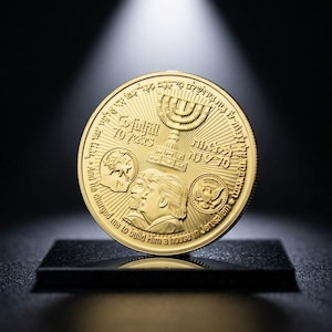 Donald Trump Cyrus Commemorative Coin, Gold Plated Jerusalem Collectible Souvenir Token
