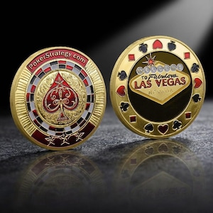 Red Heart Poker Chip Challenge Coin, Las Vegas Lucky Token, Gold Silver Commemorative Medal, Casino Collectible Gift, Poker Lover Keepsake