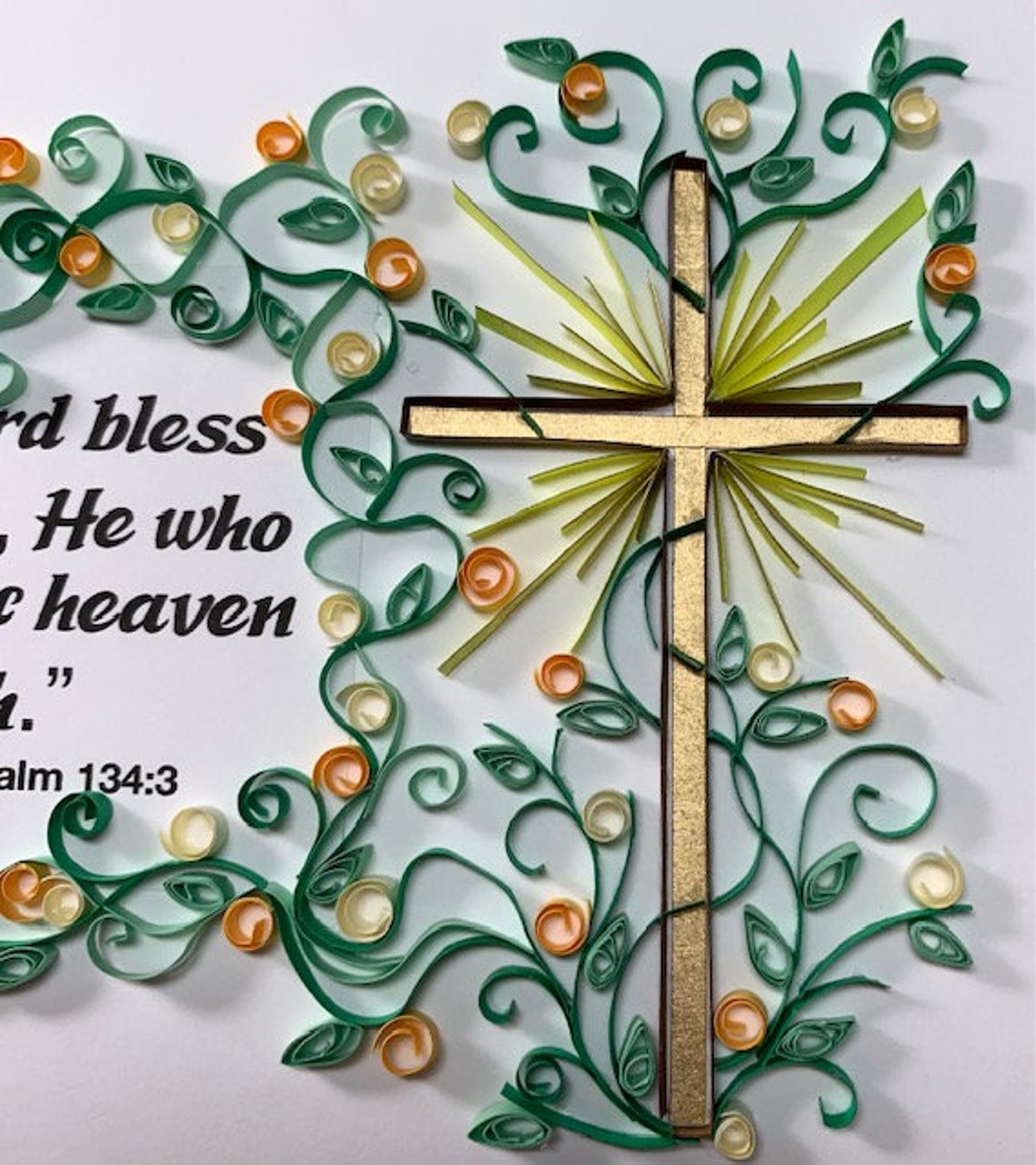 Psalm 134 3 Scripture Floral Quilled Wall Art Handmade One Of Etsy
