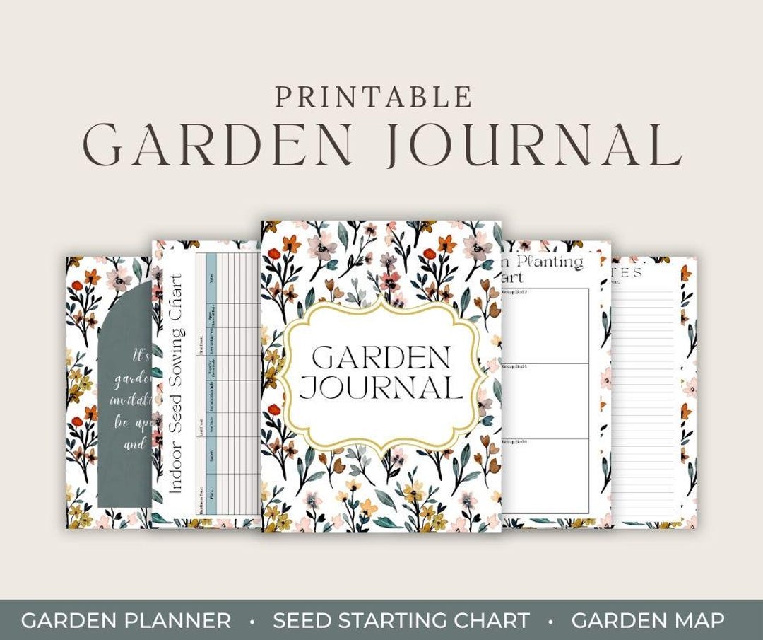Printable Garden Journal | Seed Starting Tracker, Garden Map (PDF ...