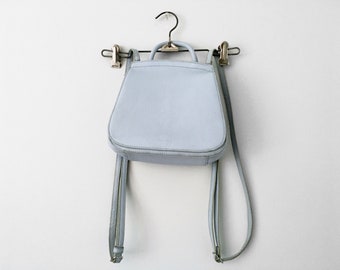 00s Leather Mini BACKPACK in Baby Blue, Convertible Straps, Clearance