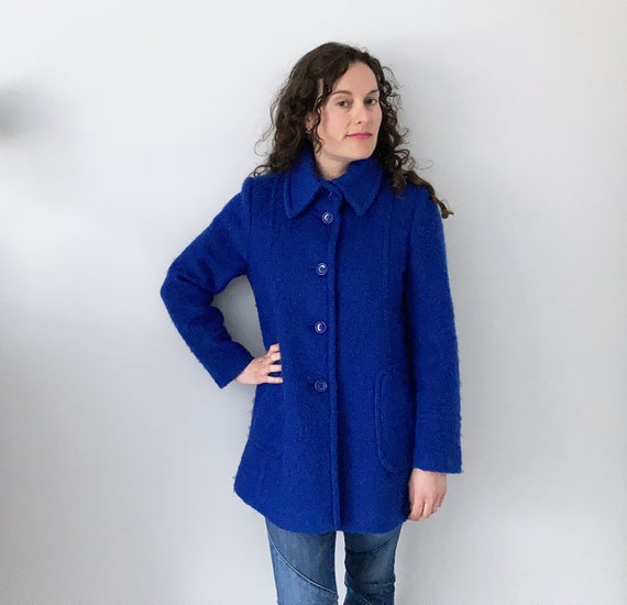 Cobalt blue cheap wool coat women's