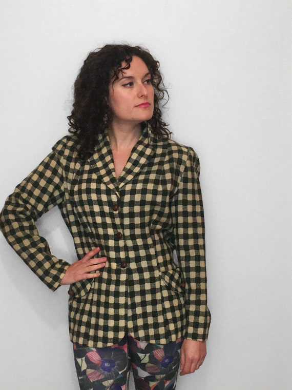 40s Plaid WOOL Blazer by Koret of California
