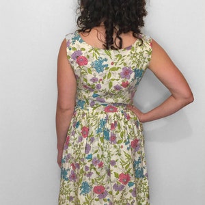 MCM Cotton Sun Dress in Floral Sketch Print, 100% Cotton with Pockets image 7