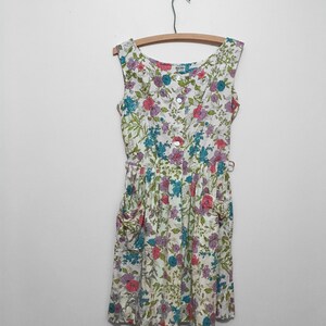 MCM Cotton Sun Dress in Floral Sketch Print, 100% Cotton with Pockets image 2