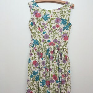 MCM Cotton Sun Dress in Floral Sketch Print, 100% Cotton with Pockets image 8