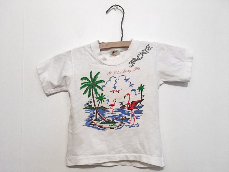 FLORIDA Baby T-Shirt 50s 0-6 Months JACKIE Flamingos