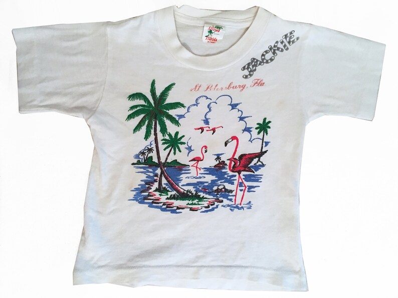 FLORIDA Baby T-Shirt 50s 0-6 Months JACKIE Flamingos