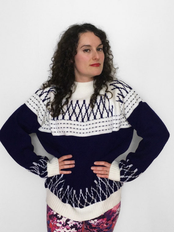 70s SCANDINAVIAN Geometric Sweater by JC Penney