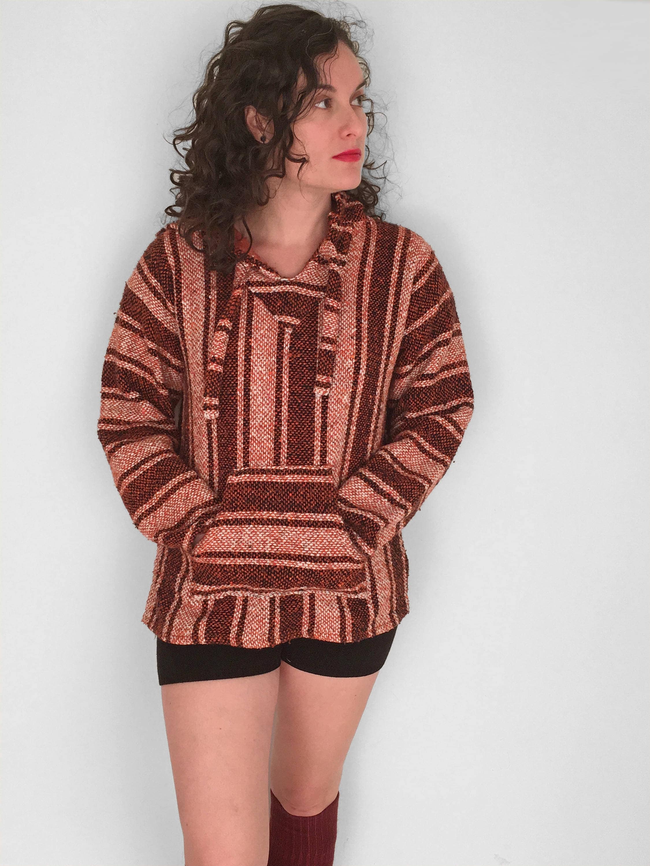 Mexican SERAPE Hoodie 90s Drug Rug Hooded Sweatshirt Etsy