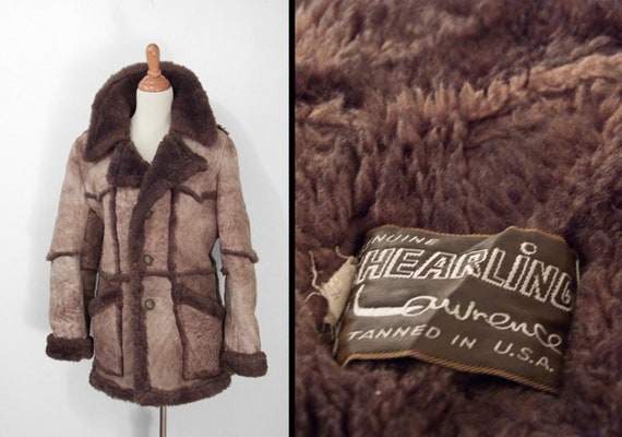 70s Vintage SHEARLING Coat by Lawrence in Toasted… - image 2