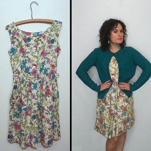 MCM Cotton Sun Dress in Floral Sketch Print, 100% Cotton with Pockets image 10